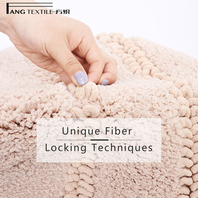 Microfiber Absorbent Bathroom Mats Fluffy Loop Pile Tufted