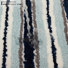 Plush TR Rubber Anti Skid Bath Rug Mat Striped Design