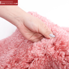 Pink D4 Microfiber Extra Softness Shaggy Bathroom Mats Anti Slip Backing