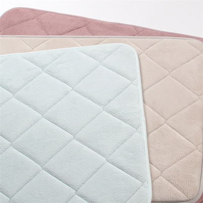 Embossed Flannel Surface Microfiber Memory Foam Bath Mat PVC Backing