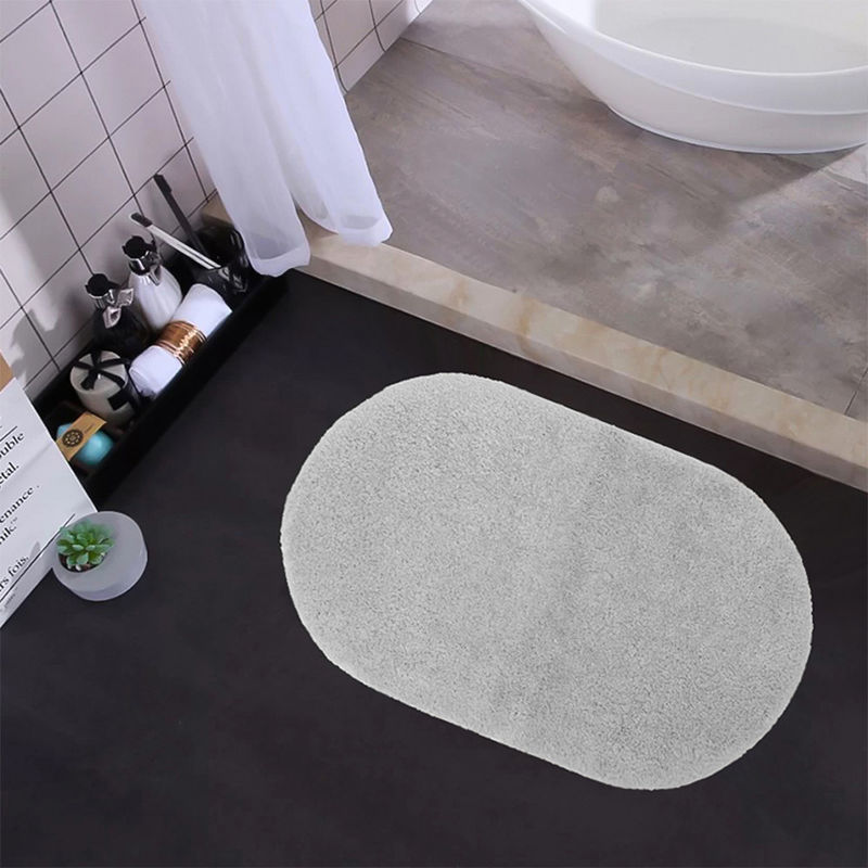 Non Shedding Tufted Bath Mats Oval, Small Round Bath Mats And Rugs
