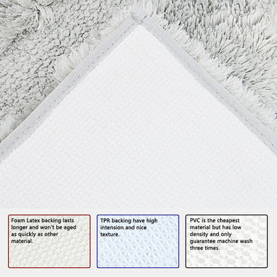 100% Polyester Soft Bath Rugs Yarn Weight 700GSM Grey Bathroom Carpet
