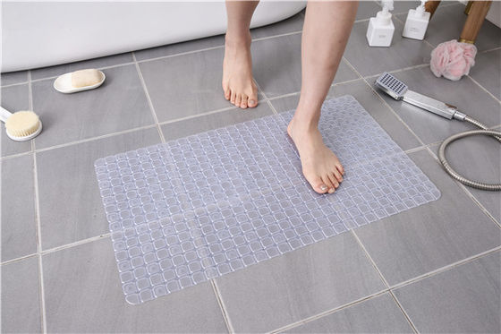 PVC ISO 9001 Anti Slip Bath Tub Mat Transparent Shower Mat