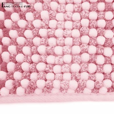 17x24 Inch Wear Resistant Pink Bathroom Chenille Noodle Bath Rug