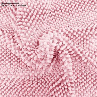 17x24 Inch Wear Resistant Pink Bathroom Chenille Noodle Bath Rug