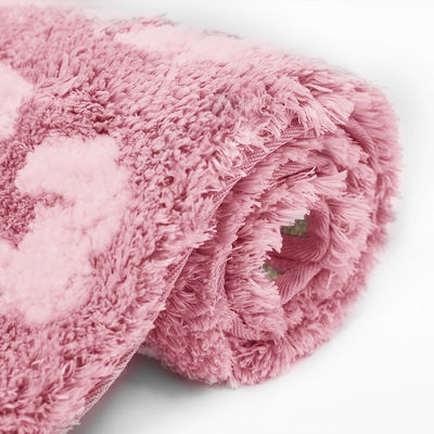 Modern Microfiber Tufted Anti Slip Embroidered Shaggy Bath Mat