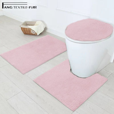 Microfiber Chenille Bathroom Contour Toilet Rugs Quick Absorption