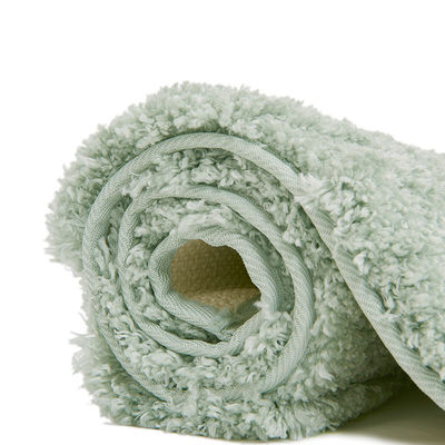 BSCI Fluffy Anti Bacteria Polyester Bath Rug With Reinforced Seams